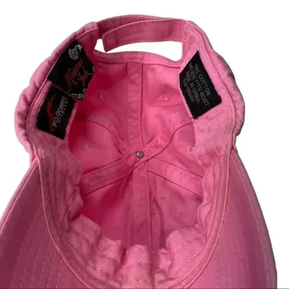 BIO-DOMES HEADGEAR MIAMI INK WOMEN'S 2008 PINK BEJEWELED BASEBALL HAT OS